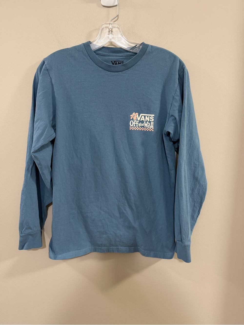 Vans Petal and Pest Blue Long Sleeve Graphic Tee. Size Small